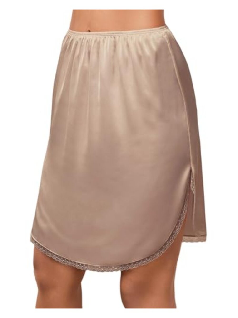 Half Slip for Women Under Dress Lace Trim Above Knee Length